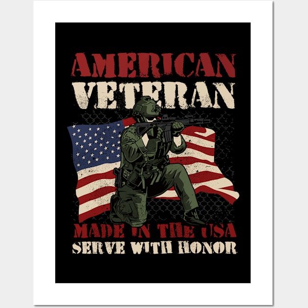 American veteran made in the usa Wall Art by GoshaDron